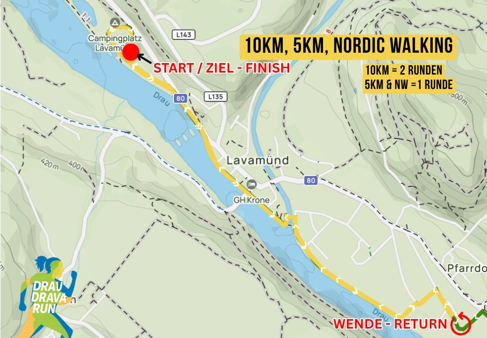 Drau Drava Run 10km, 5km, Nordic Walking